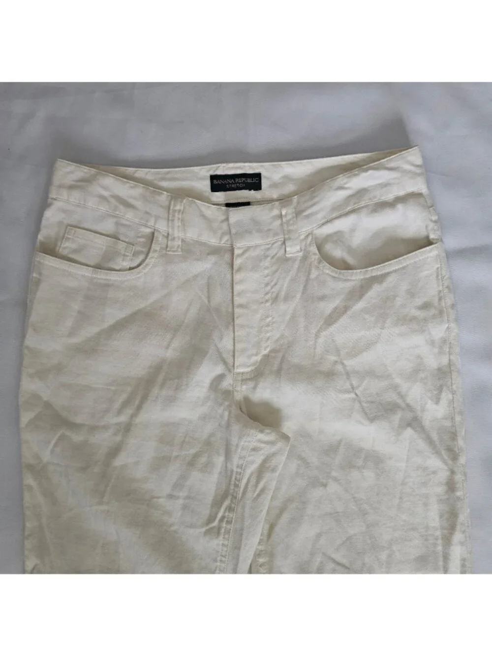 Banana Republic Stretch Cotton-Linen Blend Straight Leg Pants Women's Size 2